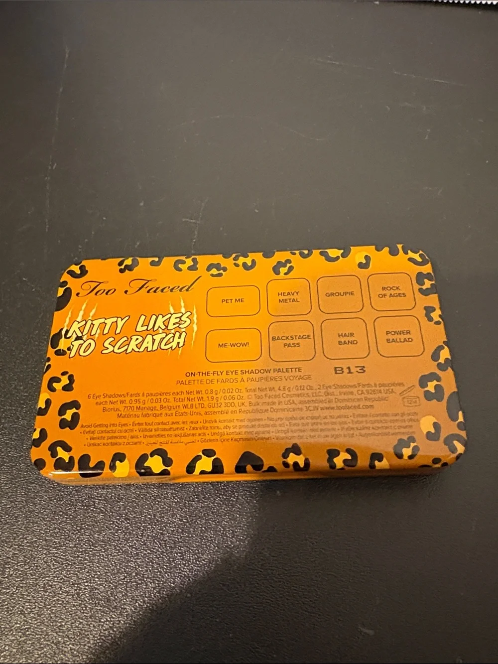 Too Faced Kitty Likes to Scratch Eyeshadow Palette - Orange, Black, Yellow